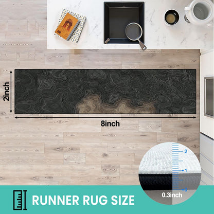 Runner Rug Washable 2x6 Topographic map Topographic map Lines Contour Non-Slip Hallway Area Rug Indoor Outdoor Home Decor for Entryway Bathroom Kitchen Carpet Yoga Floor Mat