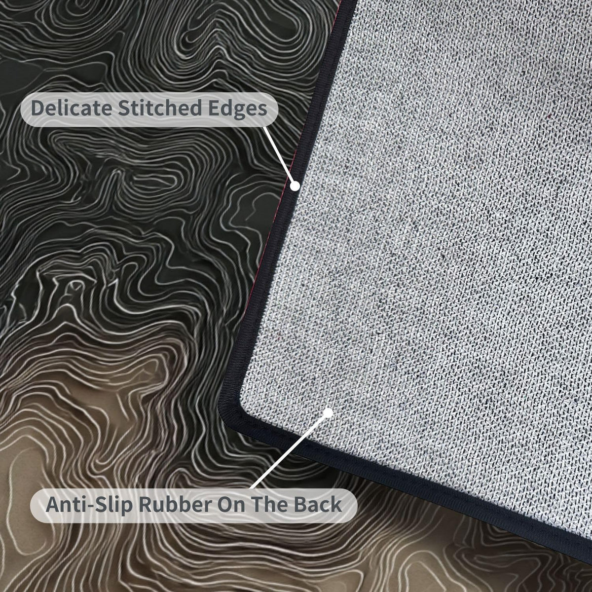 Runner Rug Washable 2x6 Topographic map Topographic map Lines Contour Non-Slip Hallway Area Rug Indoor Outdoor Home Decor for Entryway Bathroom Kitchen Carpet Yoga Floor Mat