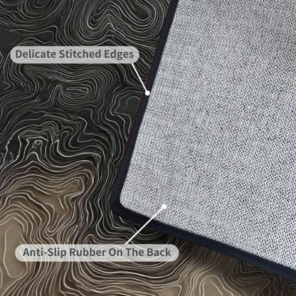 Runner Rug Washable 2x6 Topographic map Topographic map Lines Contour Non-Slip Hallway Area Rug Indoor Outdoor Home Decor for Entryway Bathroom Kitchen Carpet Yoga Floor Mat