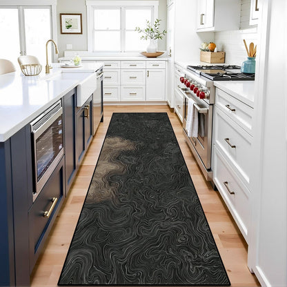 Runner Rug Washable 2x6 Topographic map Topographic map Lines Contour Non-Slip Hallway Area Rug Indoor Outdoor Home Decor for Entryway Bathroom Kitchen Carpet Yoga Floor Mat