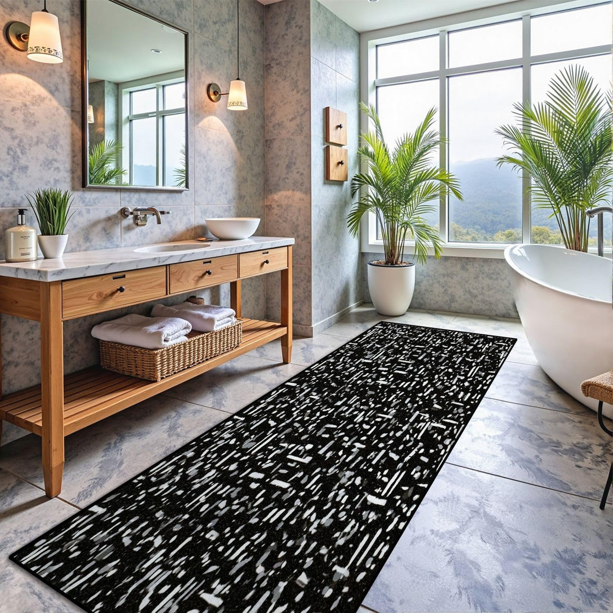 Runner Rug Washable 2x6 Topographic map Topographic map Lines Contour Non-Slip Hallway Area Rug Indoor Outdoor Home Decor for Entryway Bathroom Kitchen Carpet Yoga Floor Mat