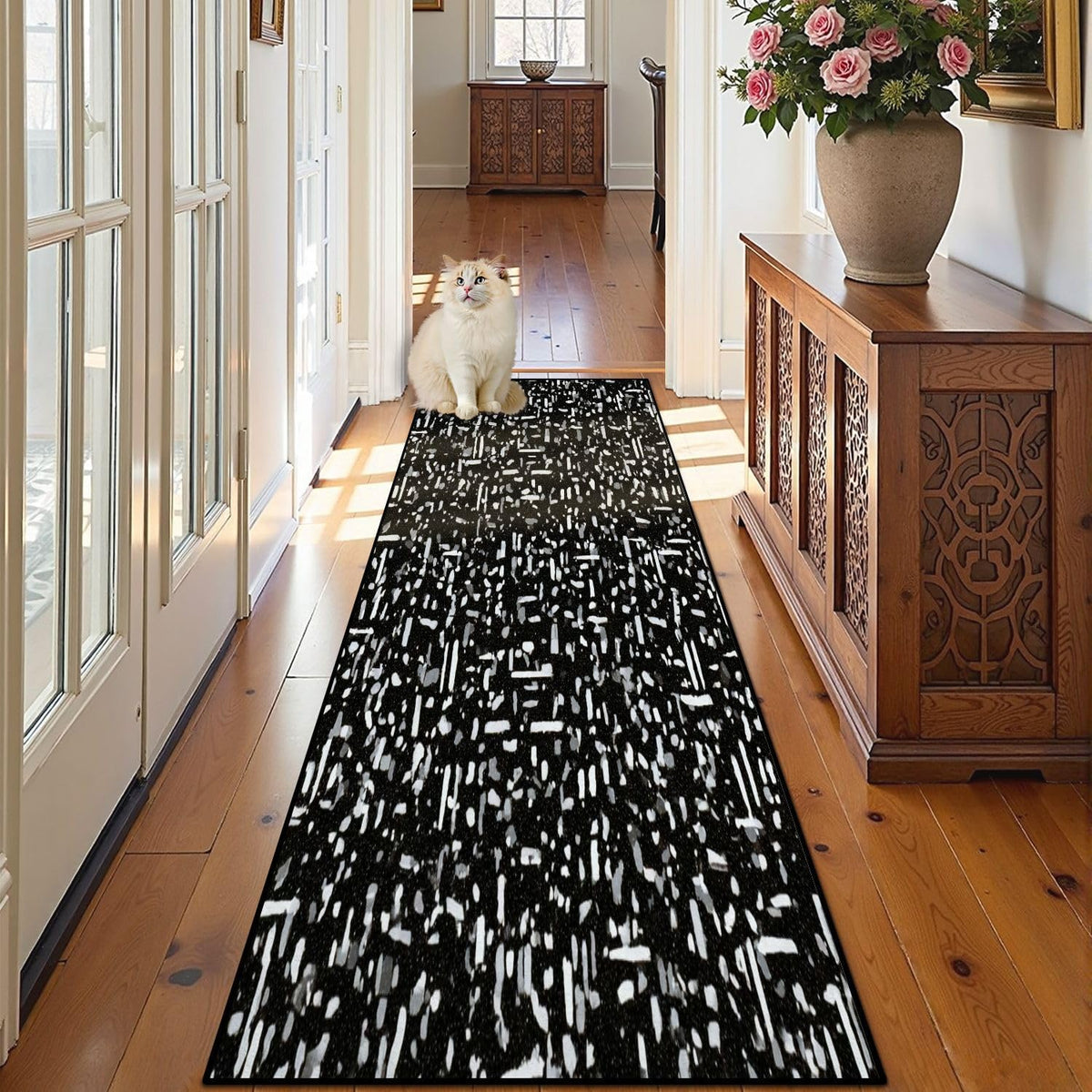 Runner Rug Washable 2x6 Topographic map Topographic map Lines Contour Non-Slip Hallway Area Rug Indoor Outdoor Home Decor for Entryway Bathroom Kitchen Carpet Yoga Floor Mat