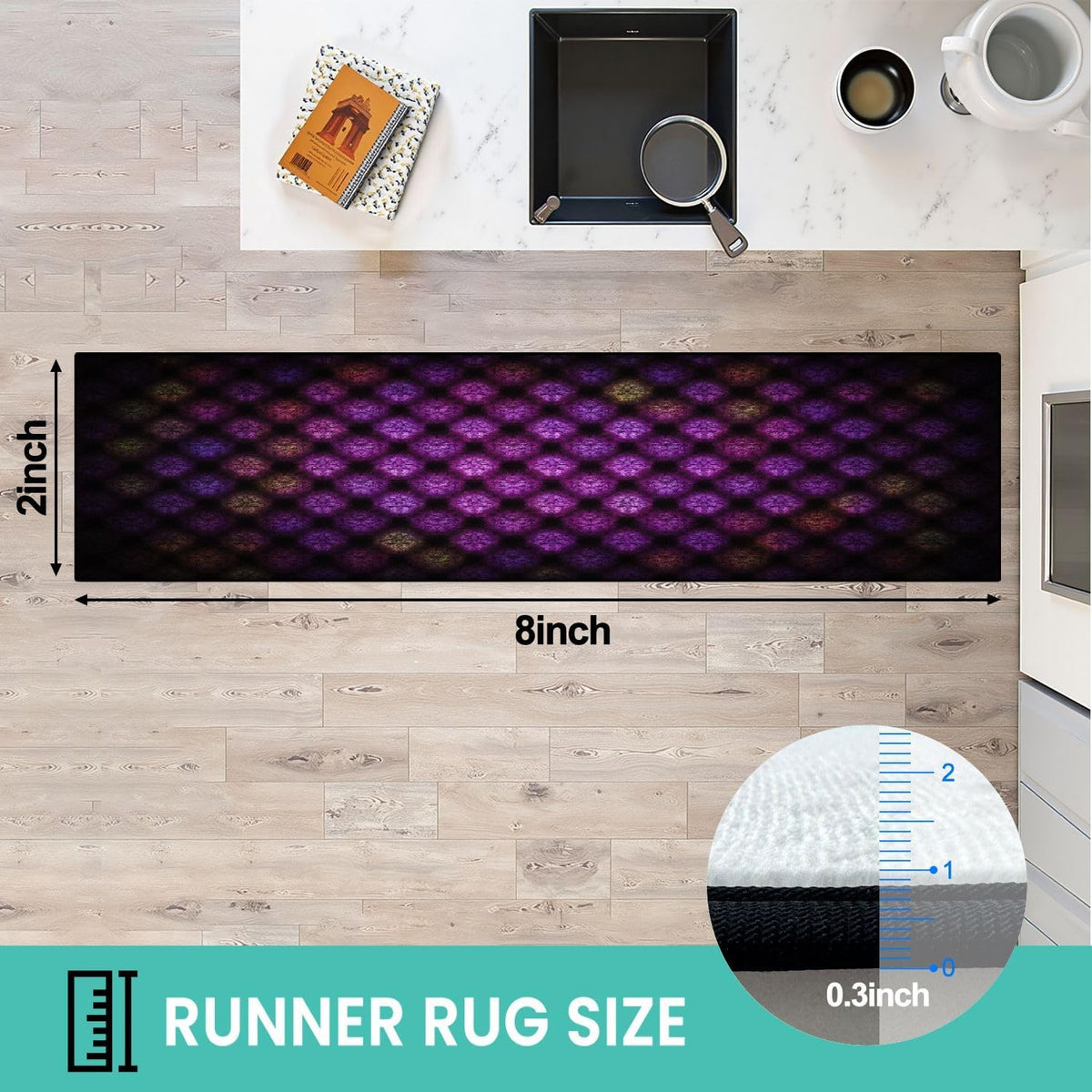 Runner Rug Washable 2x6 Topographic map Topographic map Lines Contour Non-Slip Hallway Area Rug Indoor Outdoor Home Decor for Entryway Bathroom Kitchen Carpet Yoga Floor Mat