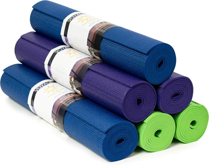 Voyage 5mm Studio Yoga Mats, 6 Pack, 72x24in