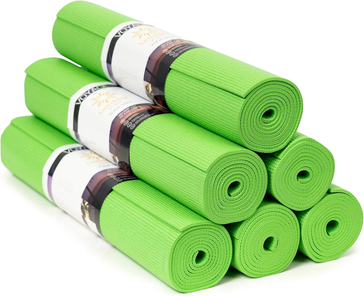 Voyage 5mm Studio Yoga Mats, 6 Pack, 72x24in