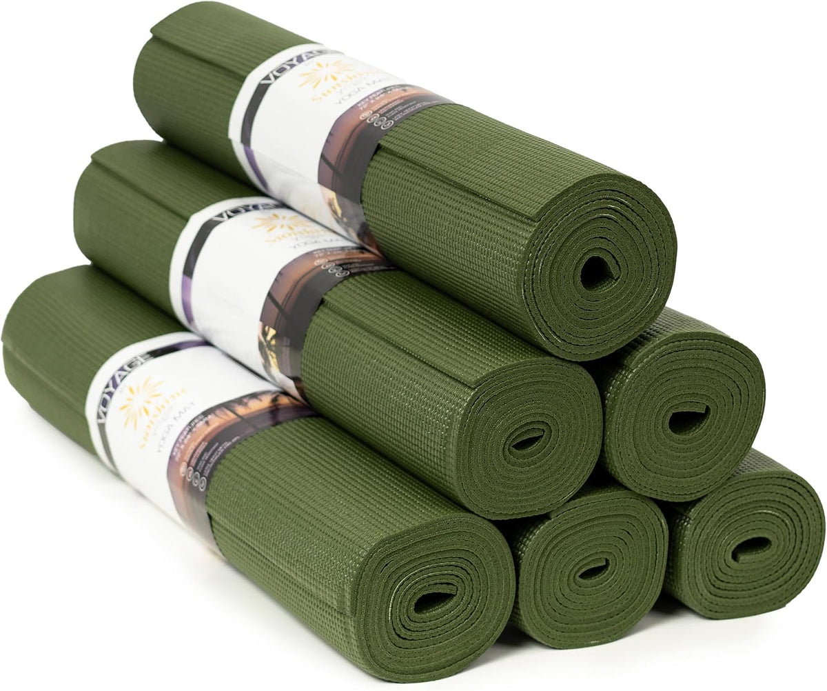 Voyage 5mm Studio Yoga Mats, 6 Pack, 72x24in