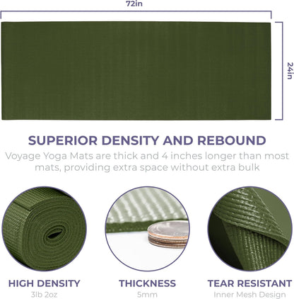 Voyage 5mm Studio Yoga Mats, 6 Pack, 72x24in
