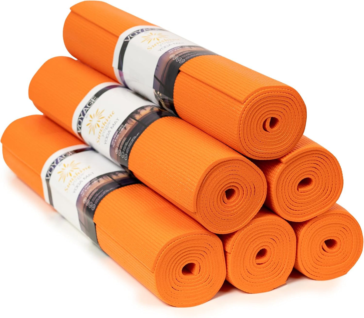 Voyage 5mm Studio Yoga Mats, 6 Pack, 72x24in