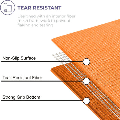 Voyage 5mm Studio Yoga Mats, 6 Pack, 72x24in