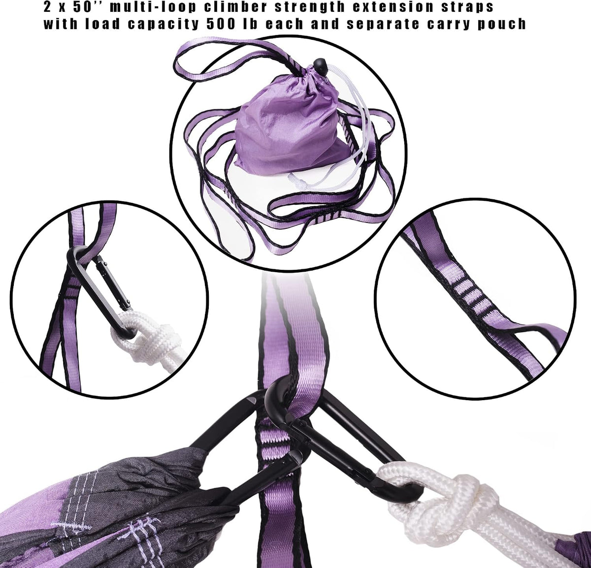 Aerial Yoga Swing Set - Yoga Hammock Hanging Swing - Aerial Sling Inversion Fly Kit - Acro Yoga Inversion Tool - Antigravity Toga Sling - Suspension Trapeze (Grey-Lilac)