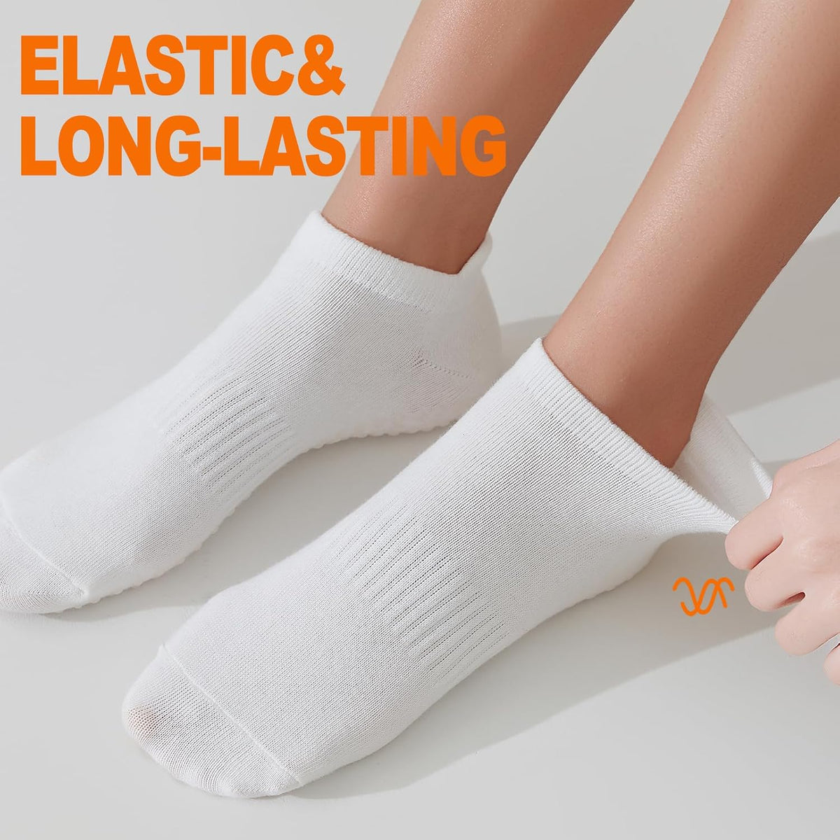 6 Pairs Pilates Socks for Women, Grip Yoga Crew Socks, Non Slip Grippy for Barre, Ballet, Dance & Hospital