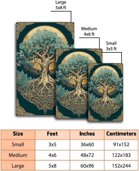 Tree of Life Rug for Living Room Bedroom – Yggdrasil Viking Area Rug Soft Non-Slip Carpet for Indoor Home Décor (Tree of Life Rug 05)