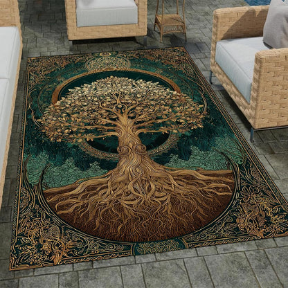 Tree of Life Rug for Living Room Bedroom – Yggdrasil Viking Area Rug Soft Non-Slip Carpet for Indoor Home Décor (Tree of Life Rug 05)