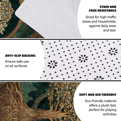 Tree of Life Rug for Living Room Bedroom – Yggdrasil Viking Area Rug Soft Non-Slip Carpet for Indoor Home Décor (Tree of Life Rug 05)