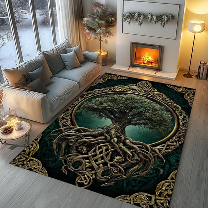 Tree of Life Rug for Living Room Bedroom – Yggdrasil Viking Area Rug Soft Non-Slip Carpet for Indoor Home Décor (Tree of Life Rug 05)