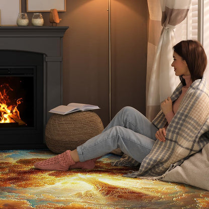 Tree of Life Rug for Living Room Bedroom – Yggdrasil Viking Area Rug Soft Non-Slip Carpet for Indoor Home Décor (Tree of Life Rug 05)