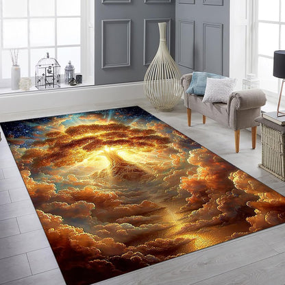 Tree of Life Rug for Living Room Bedroom – Yggdrasil Viking Area Rug Soft Non-Slip Carpet for Indoor Home Décor (Tree of Life Rug 05)
