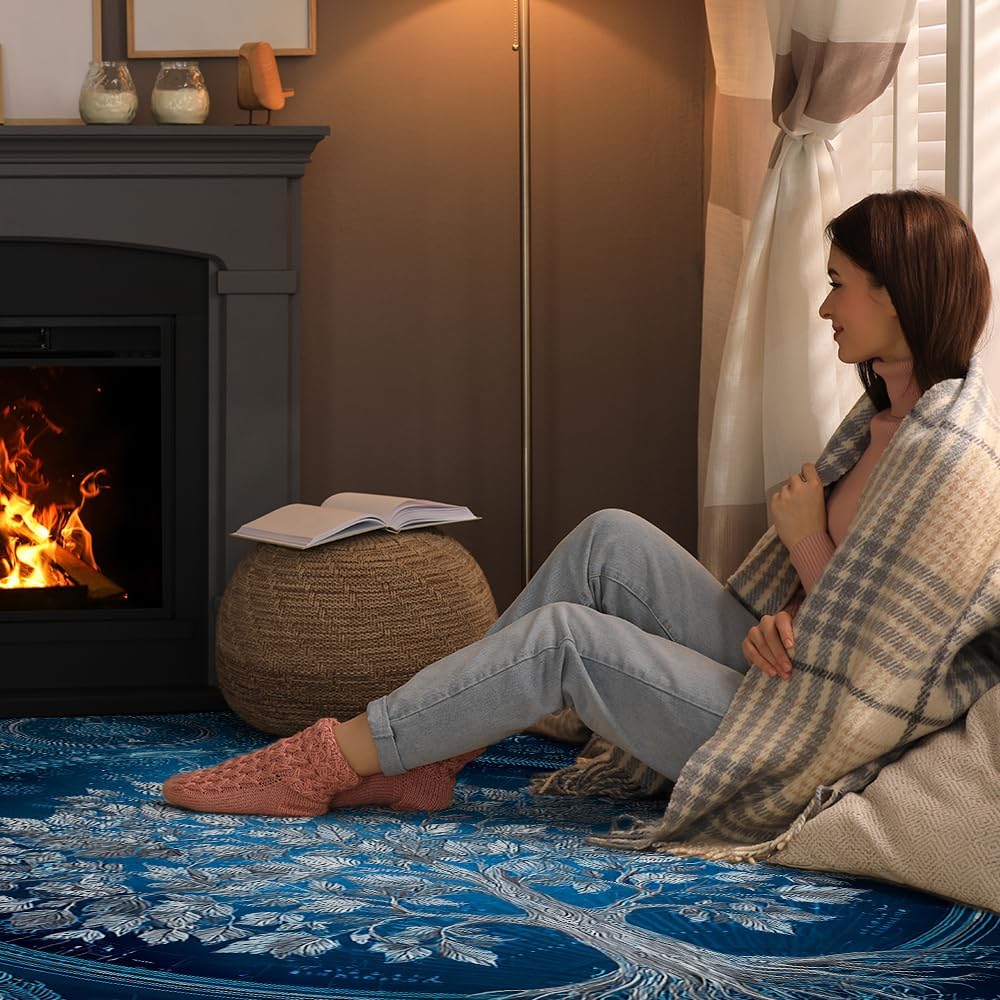 Tree of Life Rug for Living Room Bedroom – Yggdrasil Viking Area Rug Soft Non-Slip Carpet for Indoor Home Décor (Tree of Life Rug 05)