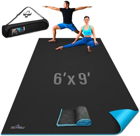 Large Yoga Mat for Men and Women – Extra Thick Non-Slip Yoga Mat with High Grip Surface for Hot Yoga, Pilates, Stretching, Meditation, and Floor Workouts – Durable Exercise Mat for Home or Studio (Multiple Sizes)