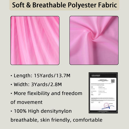 Aerial Silk (15/25 Yards), Premium Aerial Yoga Silks Fabric Perfect for Indoor/Outdoor Aerial Performances and Training (Only Fabric)