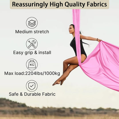Aerial Silk (15/25 Yards), Premium Aerial Yoga Silks Fabric Perfect for Indoor/Outdoor Aerial Performances and Training (Only Fabric)