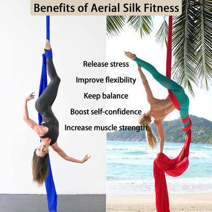 Aerial Silk (15/25 Yards), Premium Aerial Yoga Silks Fabric Perfect for Indoor/Outdoor Aerial Performances and Training (Only Fabric)