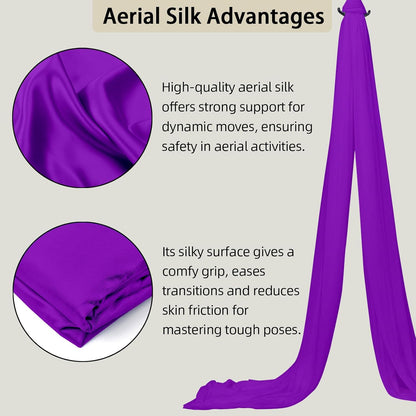 Aerial Silk (15/25 Yards), Premium Aerial Yoga Silks Fabric Perfect for Indoor/Outdoor Aerial Performances and Training (Only Fabric)