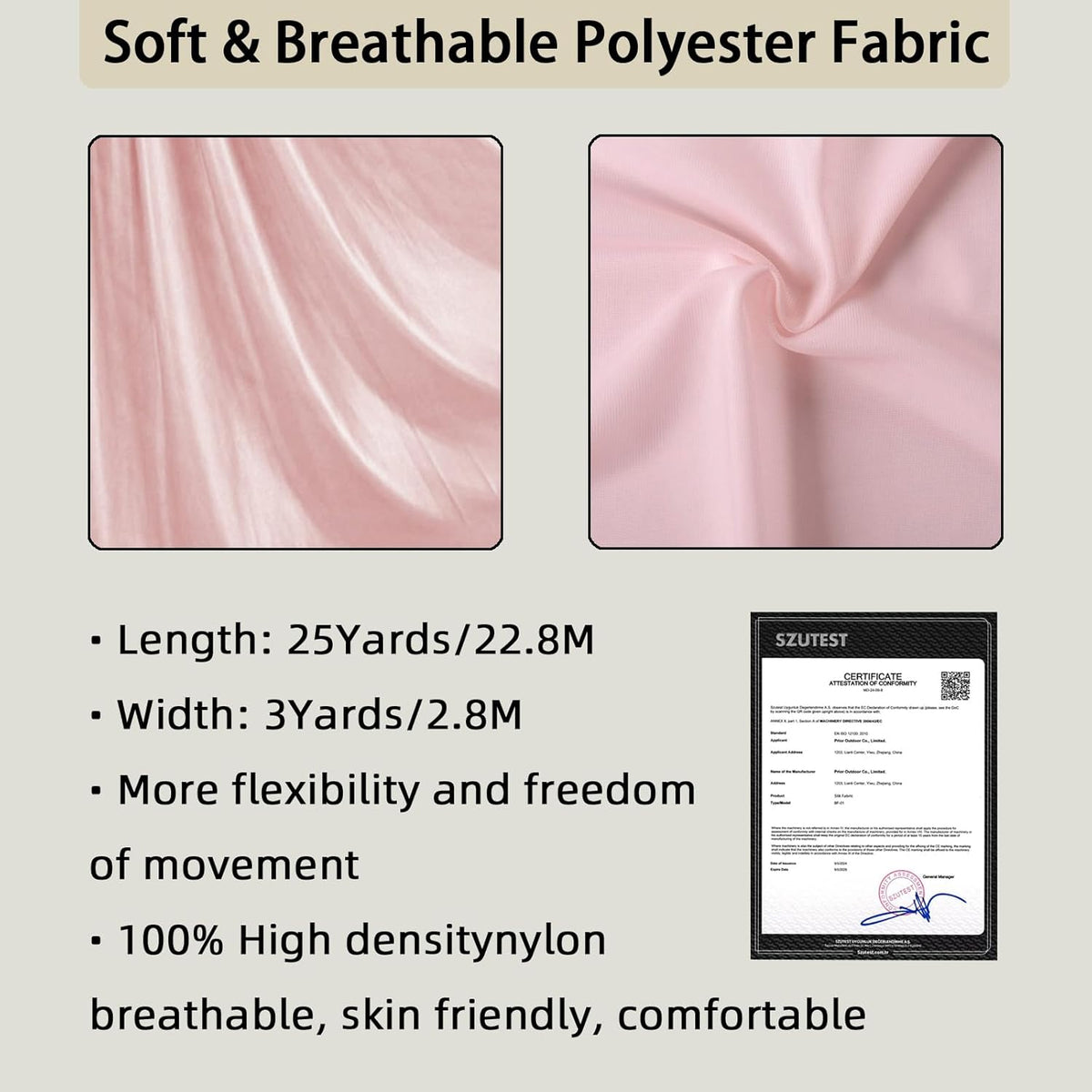 Aerial Silk (15/25 Yards), Premium Aerial Yoga Silks Fabric Perfect for Indoor/Outdoor Aerial Performances and Training (Only Fabric)