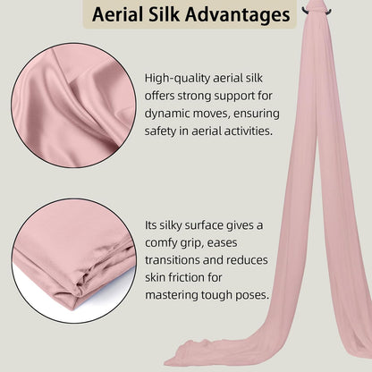 Aerial Silk (15/25 Yards), Premium Aerial Yoga Silks Fabric Perfect for Indoor/Outdoor Aerial Performances and Training (Only Fabric)