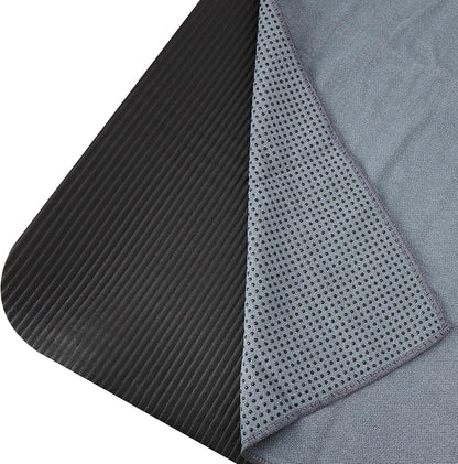 Non Slip Hot Yoga Towel with Grip Dots – Sweat Absorbent Microfiber Yoga Mat Towel for Hot Yoga, Pilates, Bikram & Fitness – 72"x24" Anti-Slip, Quick-Dry, Machine Washable
