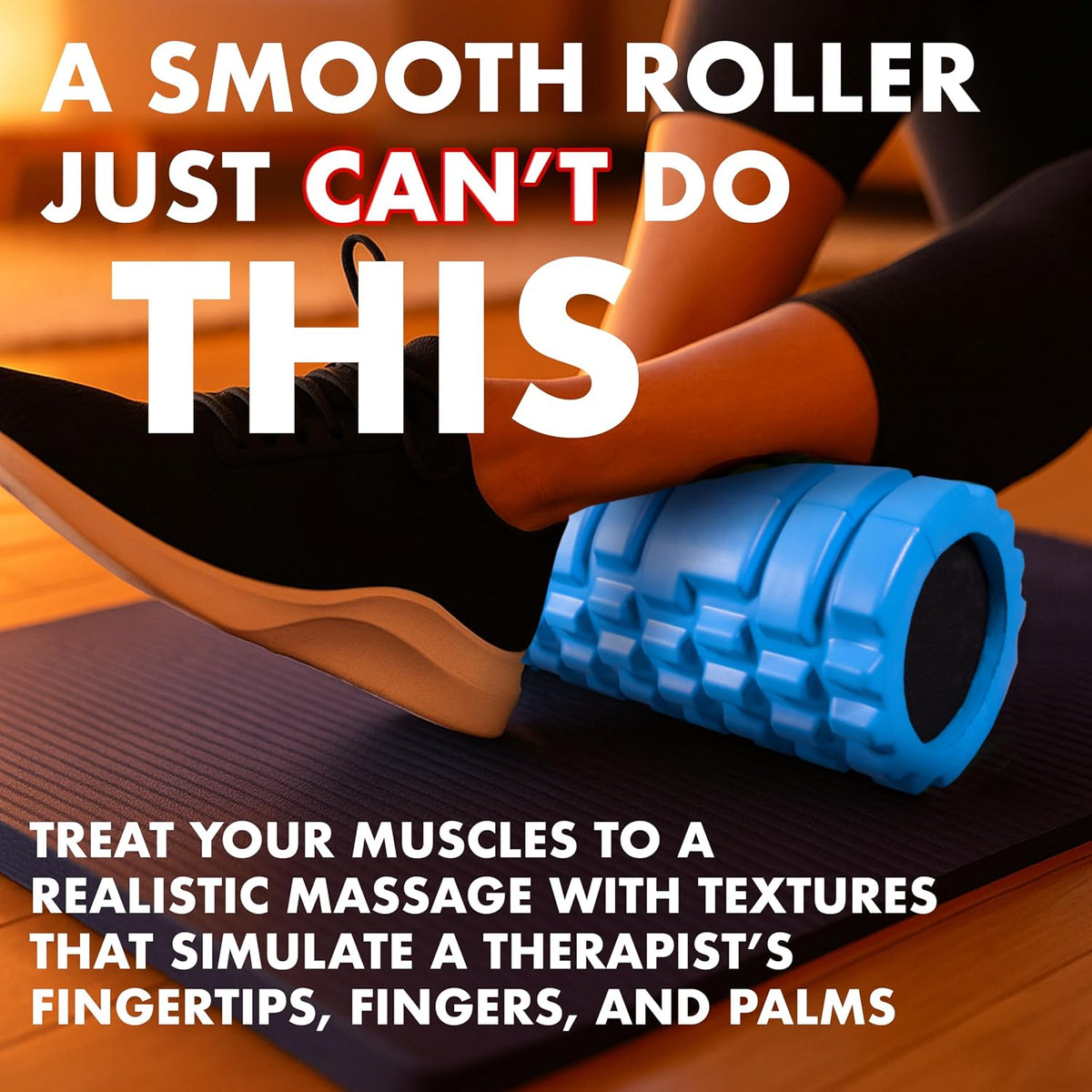 Patented 3-Zone Massage Roller, Medium Density for Exercise