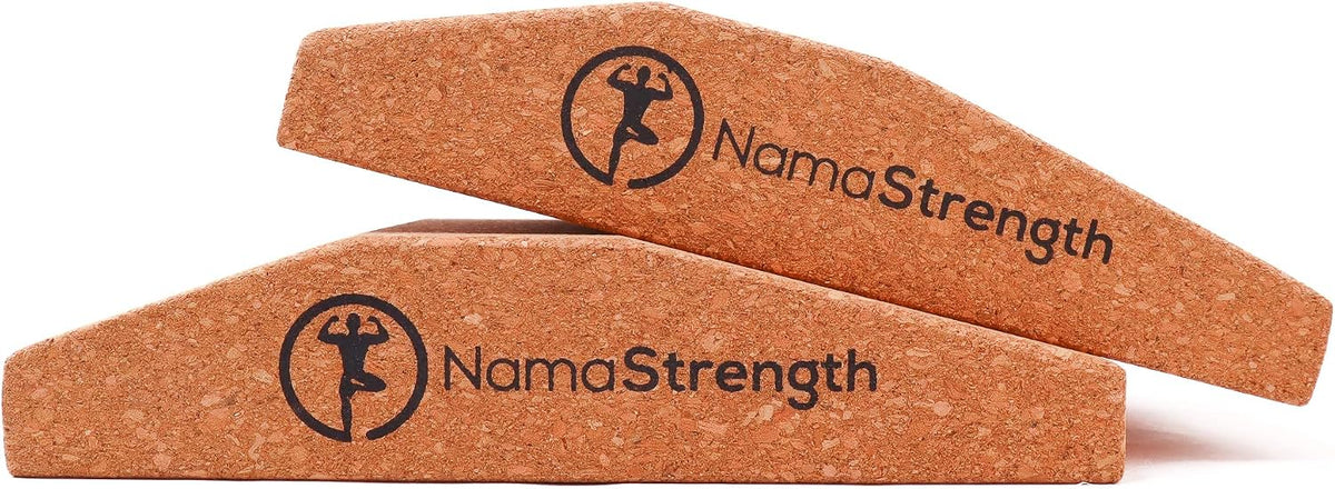 Cork Yoga Wedge Block - Non-Slip Wrist Support, Set of 2