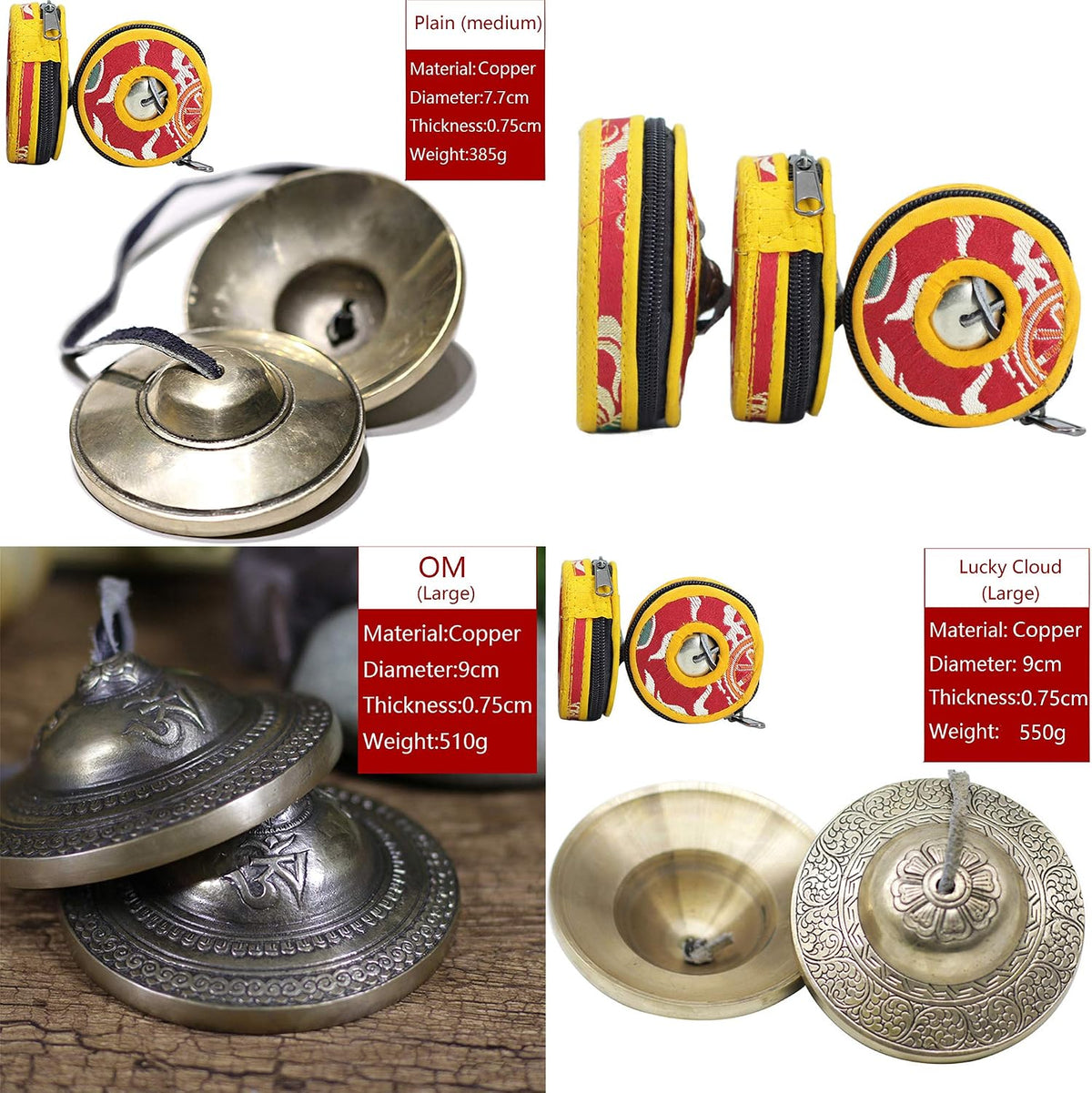 Tibetan Tingsha Bell Set - Tibetan Cymbals - for Sound Healing, Yoga, Meditation, and Mindfulness,Handmade in Nepal,Made of Bronze,Plain Pattern,Black Color，7.7cm/3.0 inch