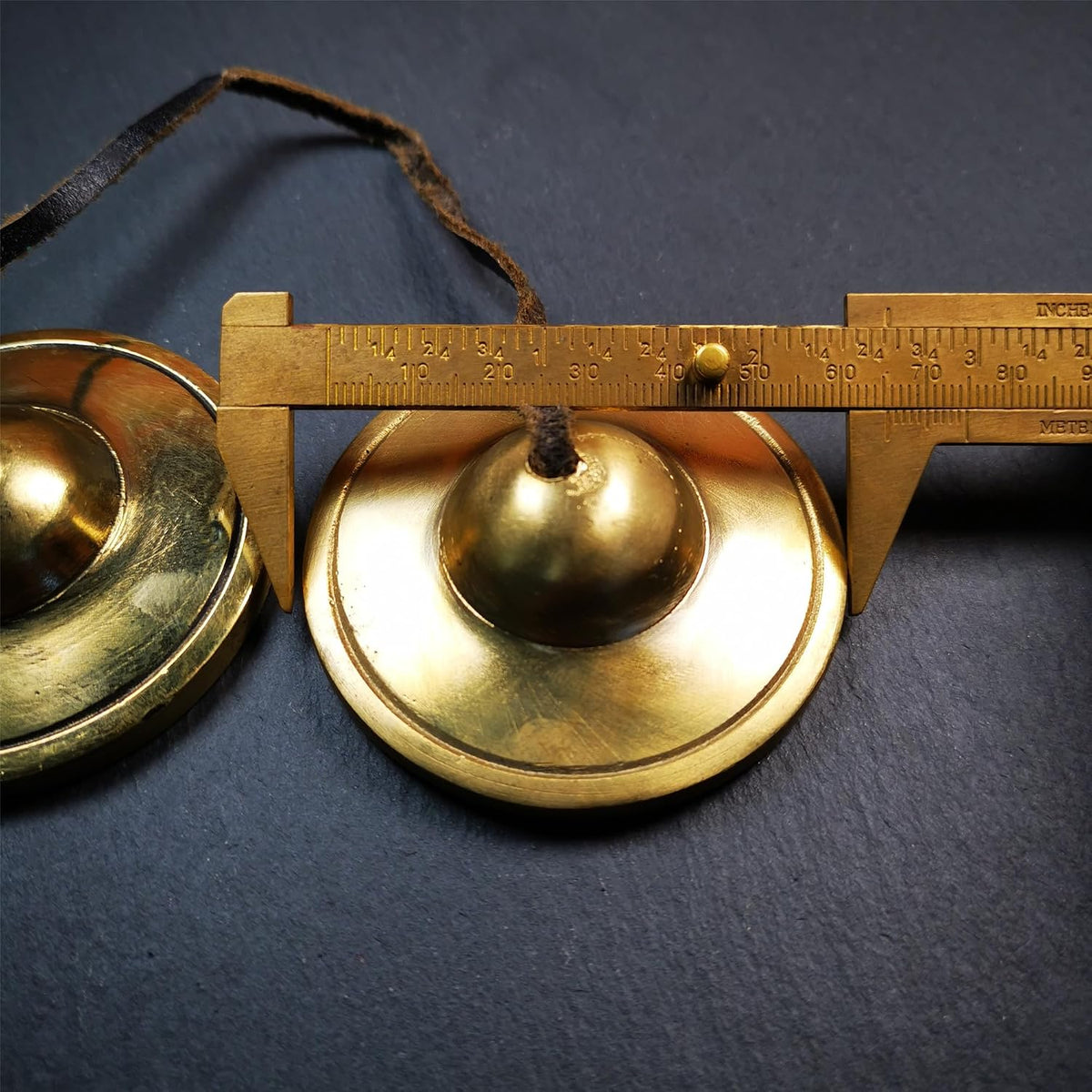 Tibetan Tingsha Bell Set - Tibetan Cymbals - for Sound Healing, Yoga, Meditation, and Mindfulness,Handmade in Nepal,Made of Bronze,Plain Pattern,Black Color，7.7cm/3.0 inch