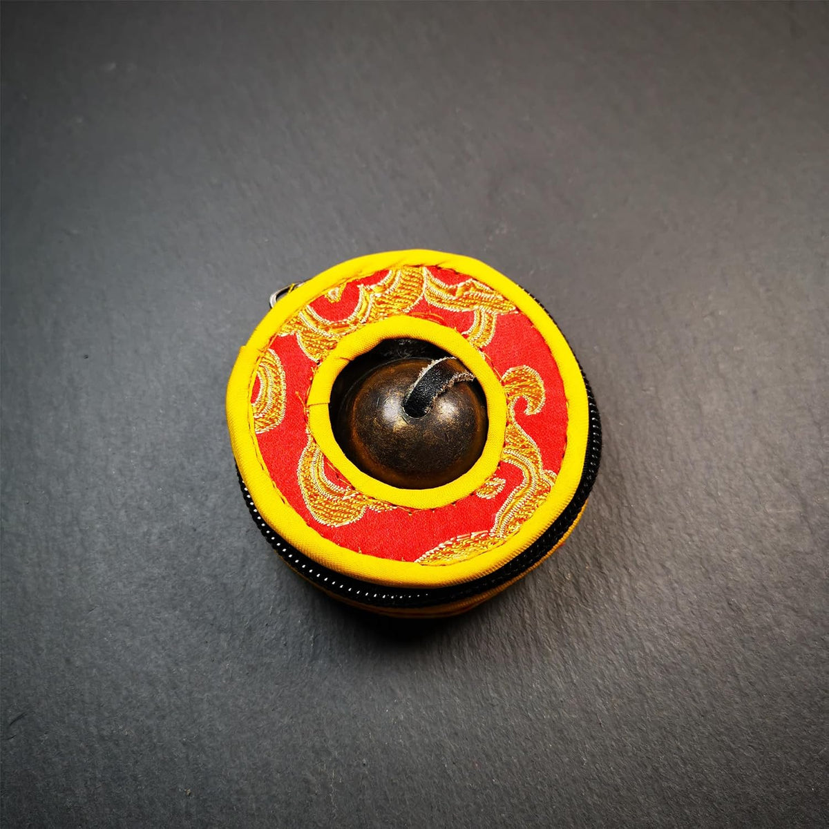 Tibetan Tingsha Bell Set - Tibetan Cymbals - for Sound Healing, Yoga, Meditation, and Mindfulness,Handmade in Nepal,Made of Bronze,Plain Pattern,Black Color，7.7cm/3.0 inch