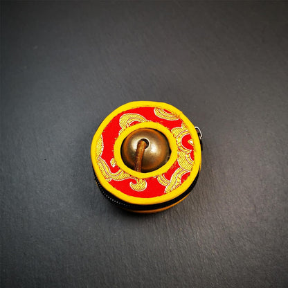 Tibetan Tingsha Bell Set - Tibetan Cymbals - for Sound Healing, Yoga, Meditation, and Mindfulness,Handmade in Nepal,Made of Bronze,Plain Pattern,Black Color，7.7cm/3.0 inch
