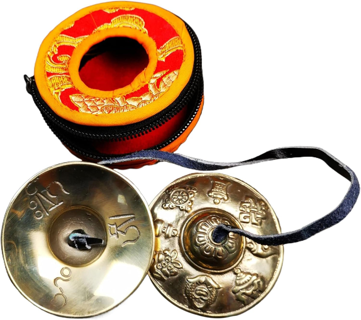 Tibetan Tingsha Bell Set - Tibetan Cymbals - for Sound Healing, Yoga, Meditation, and Mindfulness,Handmade in Nepal,Made of Bronze,Plain Pattern,Black Color，7.7cm/3.0 inch