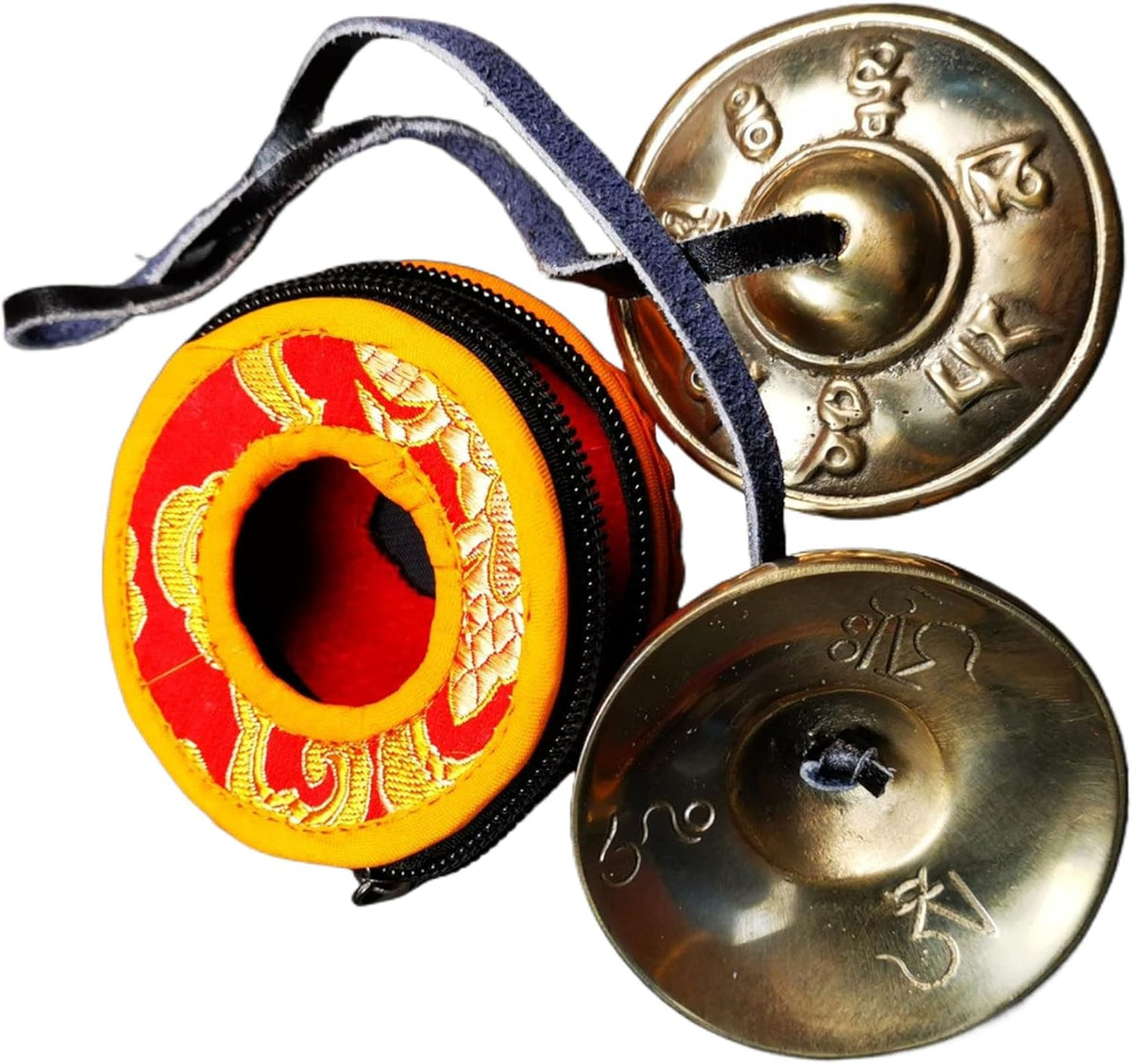 Tibetan Tingsha Bell Set - Tibetan Cymbals - for Sound Healing, Yoga, Meditation, and Mindfulness,Handmade in Nepal,Made of Bronze,Plain Pattern,Black Color，7.7cm/3.0 inch