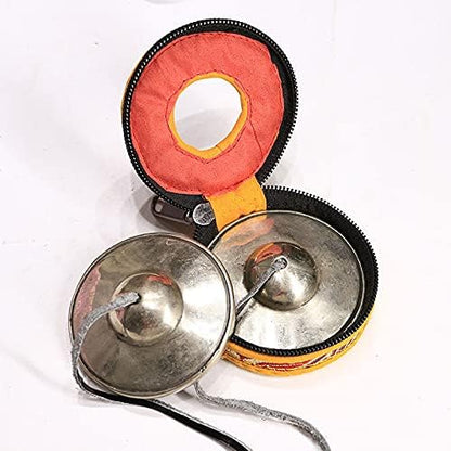 Tibetan Tingsha Bell Set - Tibetan Cymbals - for Sound Healing, Yoga, Meditation, and Mindfulness,Handmade in Nepal,Made of Bronze,Plain Pattern,Black Color，7.7cm/3.0 inch