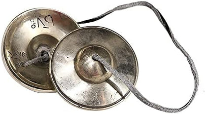 Tibetan Tingsha Bell Set - Tibetan Cymbals - for Sound Healing, Yoga, Meditation, and Mindfulness,Handmade in Nepal,Made of Bronze,Plain Pattern,Black Color，7.7cm/3.0 inch
