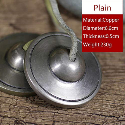 Tibetan Tingsha Bell Set - Tibetan Cymbals - for Sound Healing, Yoga, Meditation, and Mindfulness,Handmade in Nepal,Made of Bronze,Plain Pattern,Black Color，7.7cm/3.0 inch