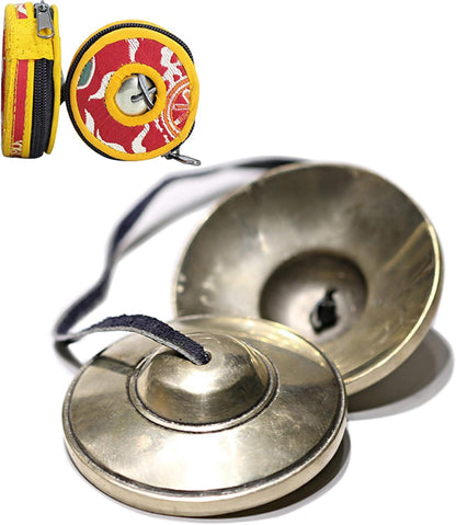 Tibetan Tingsha Bell Set - Tibetan Cymbals - for Sound Healing, Yoga, Meditation, and Mindfulness,Handmade in Nepal,Made of Bronze,Plain Pattern,Black Color，7.7cm/3.0 inch