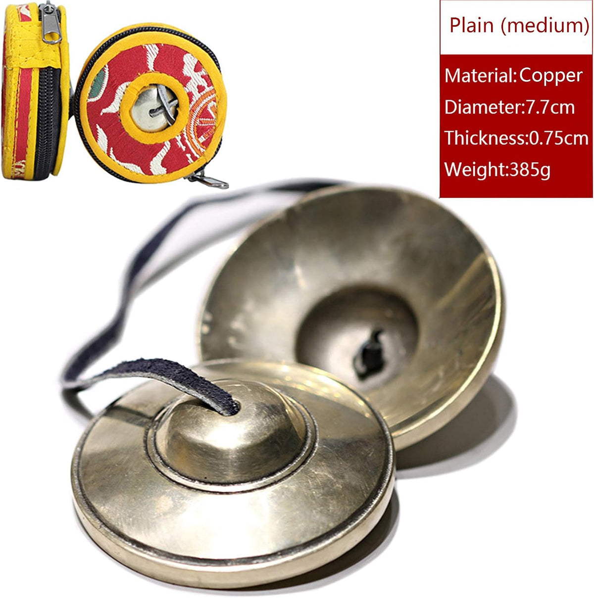 Tibetan Tingsha Bell Set - Tibetan Cymbals - for Sound Healing, Yoga, Meditation, and Mindfulness,Handmade in Nepal,Made of Bronze,Plain Pattern,Black Color，7.7cm/3.0 inch