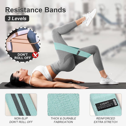 Booty Bands Set, Resistance Bands for Working Out, Exercise Bands for Women and Men Legs and Butt, Stretch Bands for Pilates, Yoga Starter Set