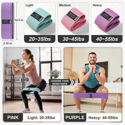Booty Bands Set, Resistance Bands for Working Out, Exercise Bands for Women and Men Legs and Butt, Stretch Bands for Pilates, Yoga Starter Set