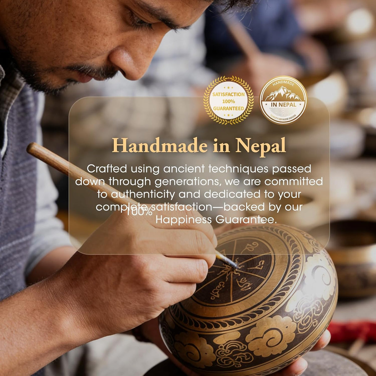 Relaehih 2-Pack Tibetan Singing Bowls Set, Nepal Sound Bowl Set for Yoga