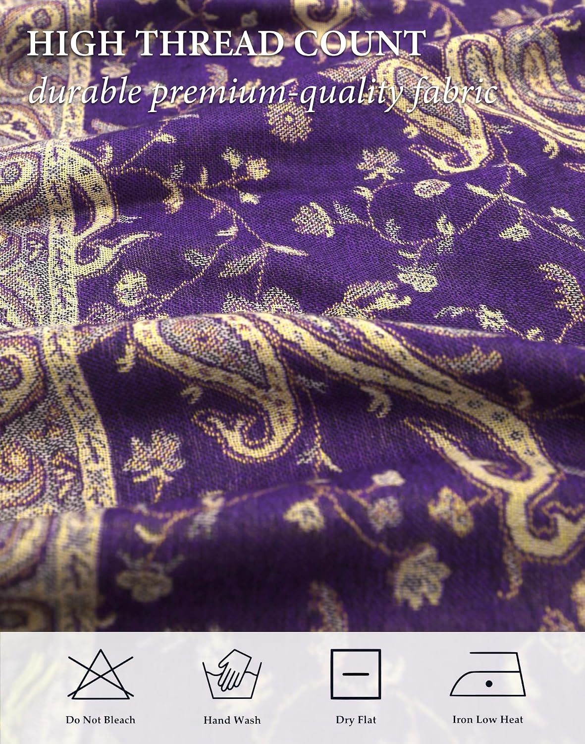 Reversible Paisley Pashmina Rave Scarf – Exotic Indian Shawls and Wraps for Evening Dresses, Festivals, All Seasons - Colors A