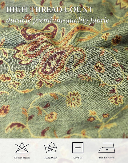 Reversible Paisley Pashmina Rave Scarf – Exotic Indian Shawls and Wraps for Evening Dresses, Festivals, All Seasons - Colors A