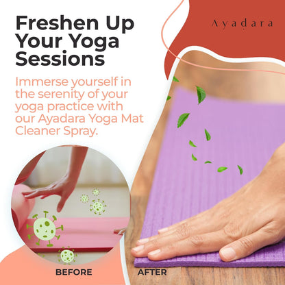Yoga Mat Cleaner Spray, Cleaning Spray for Yoga Accessories, All Purpose Mat Spray for Gym Equipment, Workout Mat Spray With Tea Tree Oil, Yoga Mat Spray Cleaner, 1000 Sprays per Bottle 2-Pack