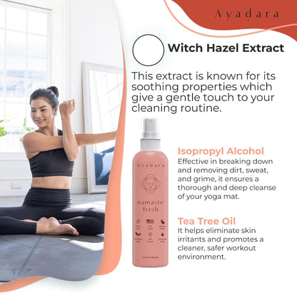 Yoga Mat Cleaner Spray, Cleaning Spray for Yoga Accessories, All Purpose Mat Spray for Gym Equipment, Workout Mat Spray With Tea Tree Oil, Yoga Mat Spray Cleaner, 1000 Sprays per Bottle 2-Pack